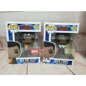 Funko Pop #447 Nick Fury With Goose The Cat & #428 Nick Fury Marvel Bundle